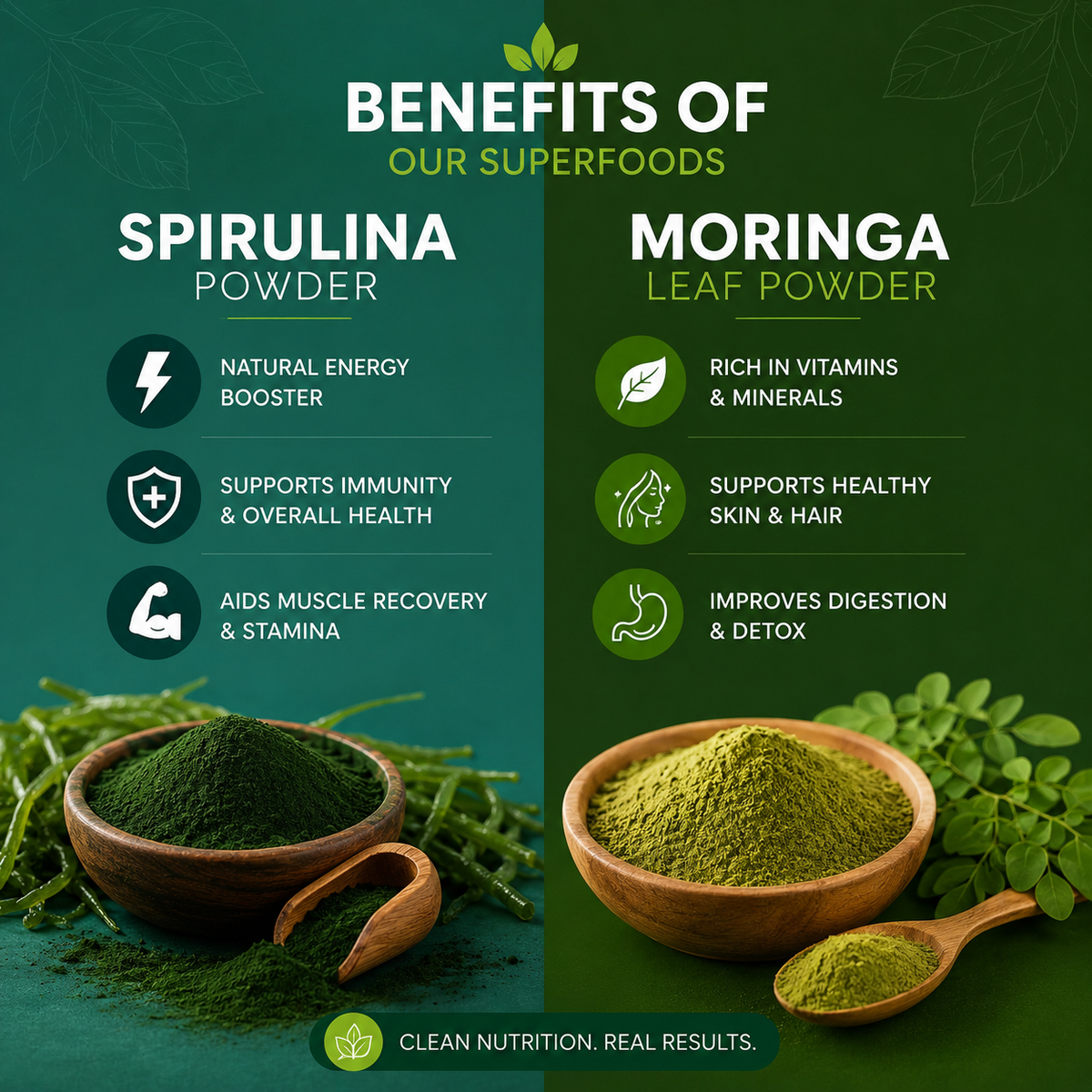 Moringa  (250g) + Spirulina  (250g)