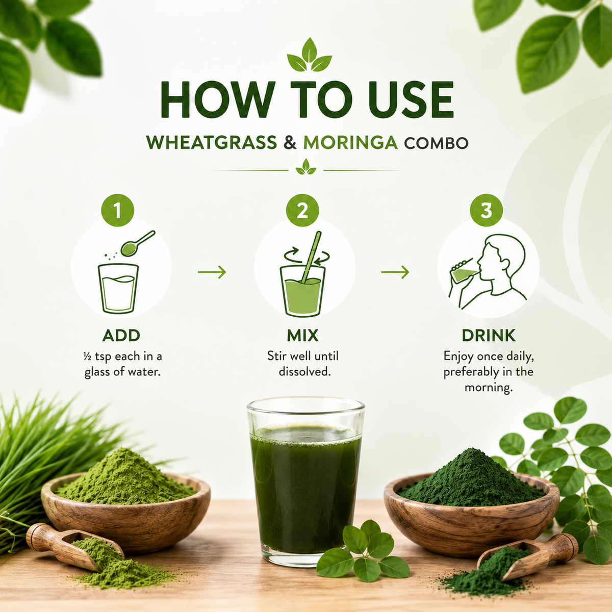 Moringa  (250g) + Wheatgrass  (250g)